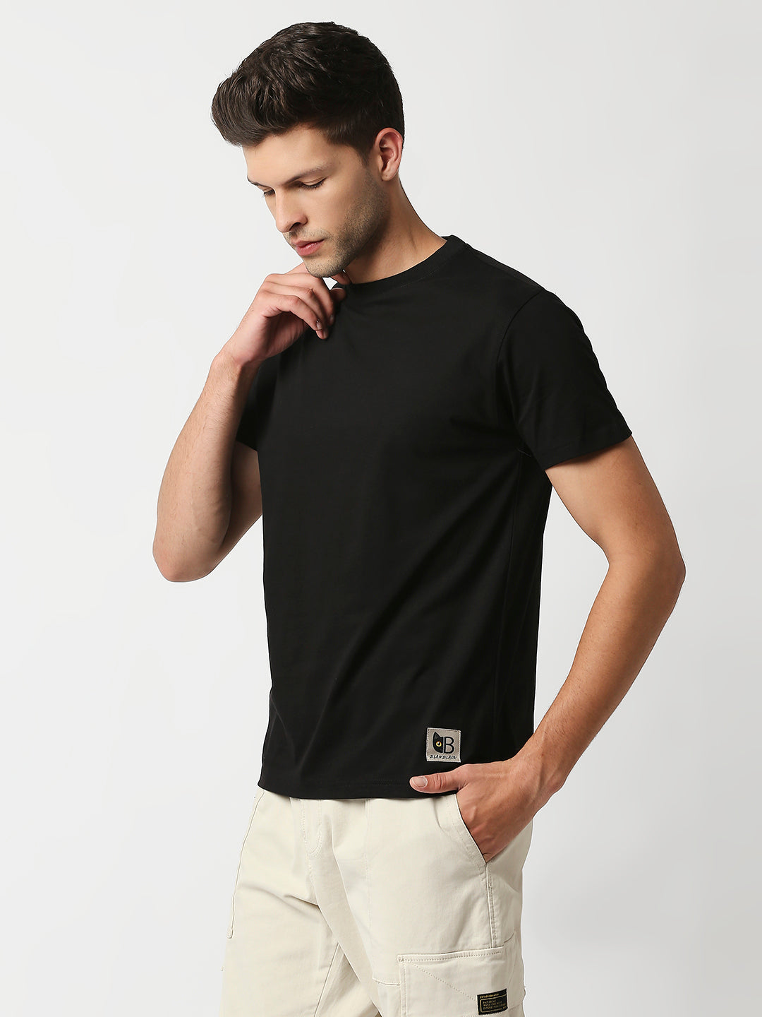 Shop Blamblack Men's Black Color Plain T Shirt Online – BlamBlack
