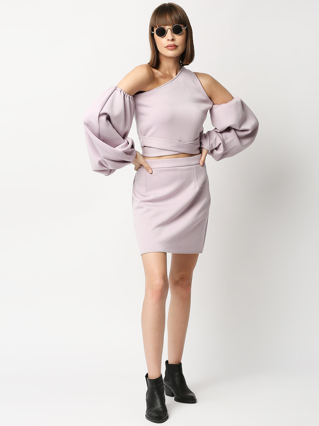 Shop Blamblack Women's Lavender and white color GYM Wear Co-ords set Online  – BlamBlack