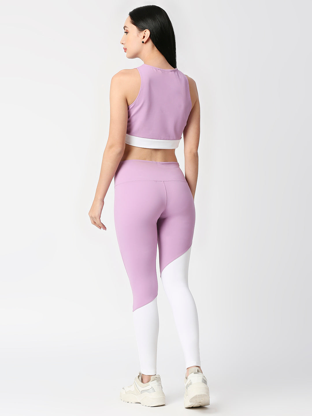 Shop Blamblack Women's Lavender and white color GYM Wear Co-ords