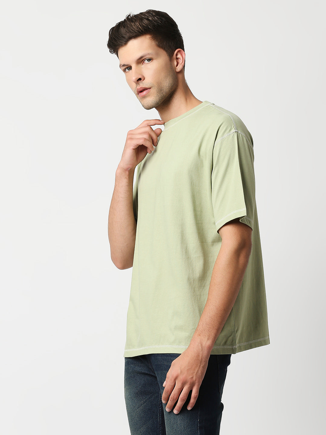 Shop Blamblack Men's Baggy Light Green Color T Shirt Online – BlamBlack